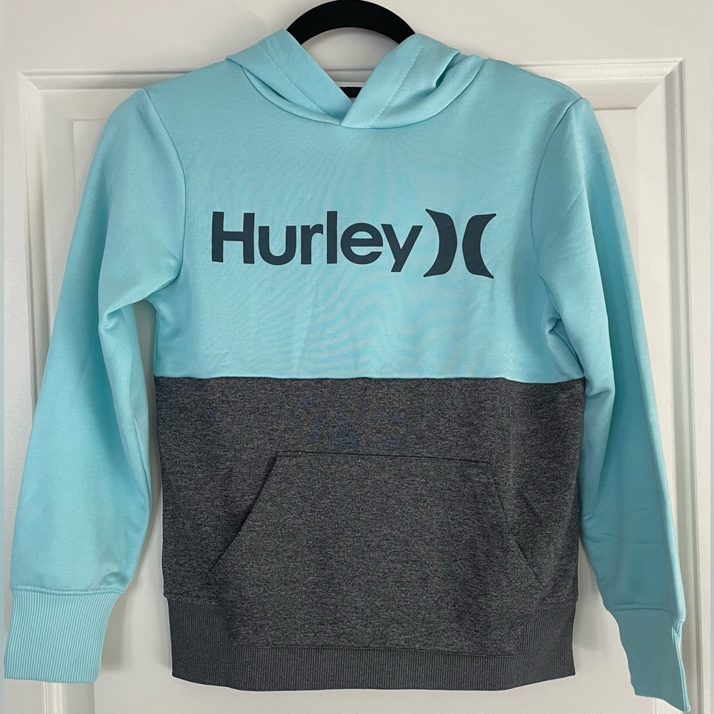 Hurley Boy’s Aqua and Charcoal Hoodie